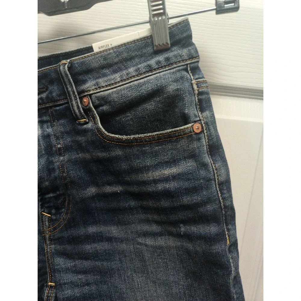 American Eagle Airflex Jean Shorts Mens 30 Blue Denim Distressed 9